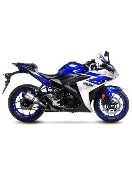 Silencieux LEOVINCE SBK LV PRO inox - carbone - YAMAHA 250 YZF-R25 2014 - 2018 / 300 MT-03 2016 - 2017 / 300 YZF R3 2015 - 2017