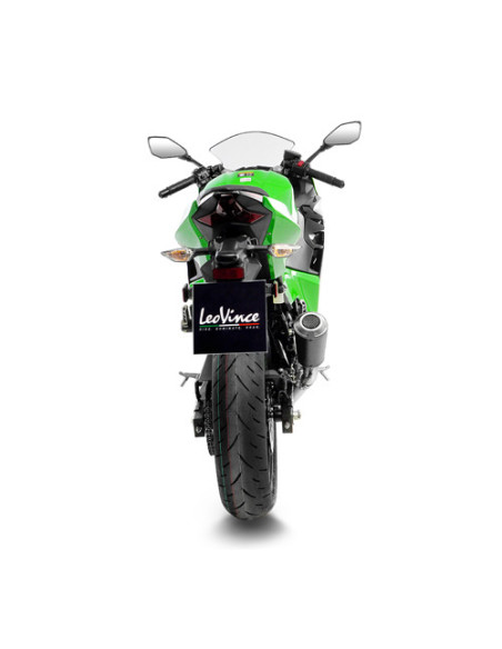 Silencieux LEOVINCE SBK LV-10 carbone - inox - KAWASAKI 400 NINJA 2018 - 2023 / 400 Z 2019 - 2023 / 500 NINJA / SE 2024 - 2025