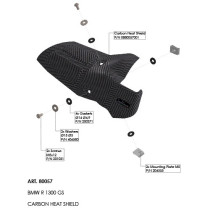 Pare-chaleur en carbone LEOVINCE - BMW R 1300 GS 2023 - 2025 / R 1300 GS ADVENTURE 2024 - 2025