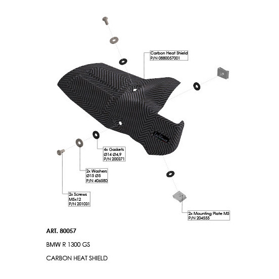 Pare-chaleur en carbone LEOVINCE - BMW R 1300 GS 2023 - 2025 / R 1300 GS ADVENTURE 2024 - 2025