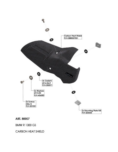 Pare-chaleur en carbone LEOVINCE - BMW R 1300 GS 2023 - 2025 / R 1300 GS ADVENTURE 2024 - 2025