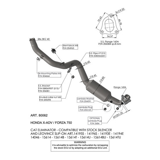 Collecteur LEOVINCE - HONDA 750 X-ADV 2017 - 2025
