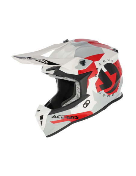 Casque cross Acerbis Linear - Blanc Gris