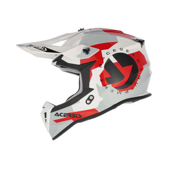 Casque cross Acerbis Linear - Blanc Gris