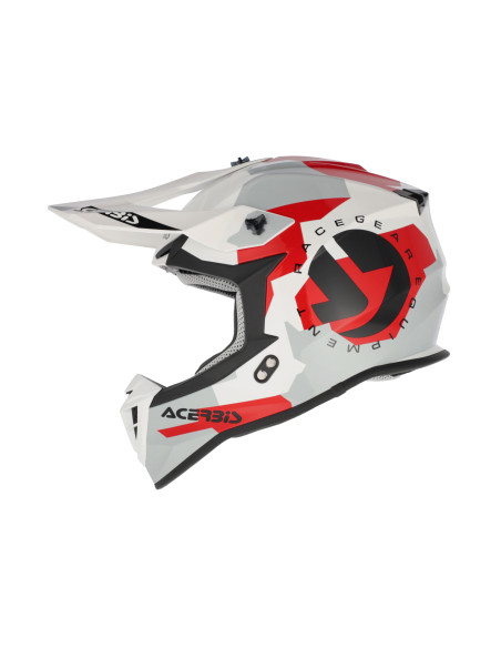 Casque cross Acerbis Linear - Blanc Gris