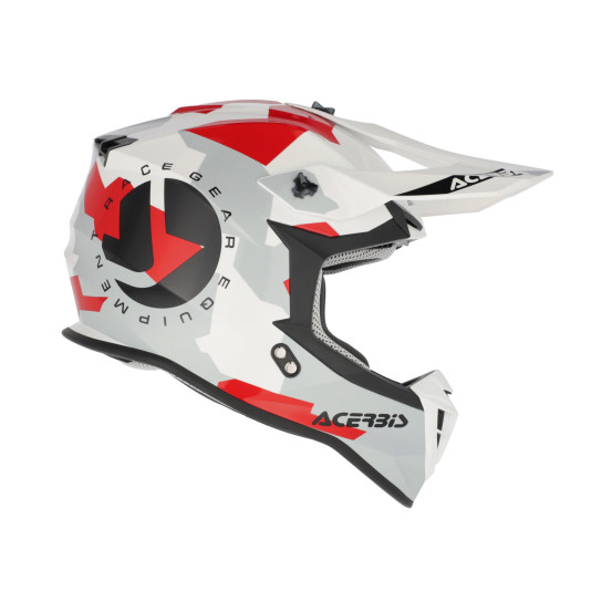 Casque cross Acerbis Linear - Blanc Gris