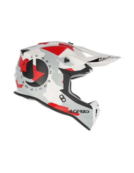 Casque cross Acerbis Linear - Blanc Gris