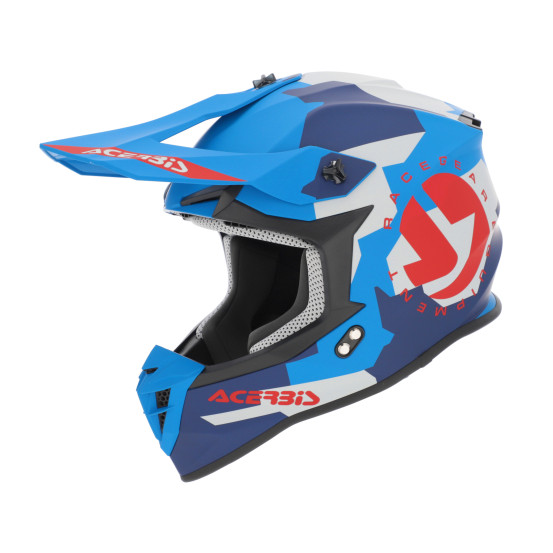 Casque cross Acerbis Linear - Bleu Rouge
