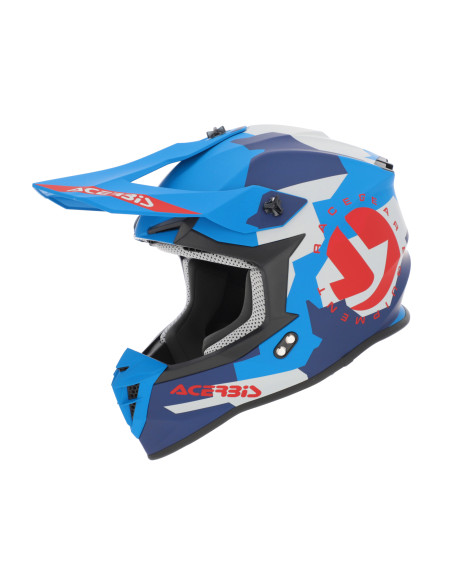 Casque cross Acerbis Linear - Bleu Rouge
