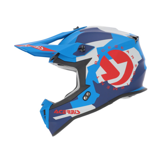 Casque cross Acerbis Linear - Bleu Rouge