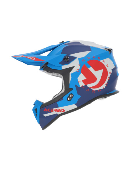 Casque cross Acerbis Linear - Bleu Rouge