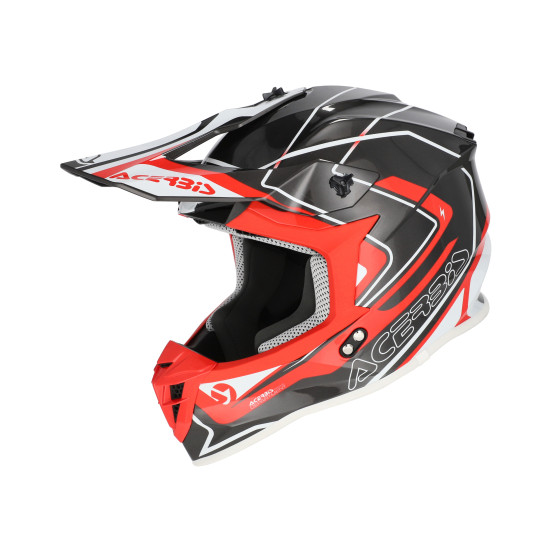 Casque cross Acerbis Linear - Gris Rouge