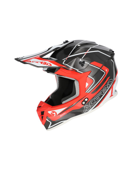 Casque cross Acerbis Linear - Gris Rouge