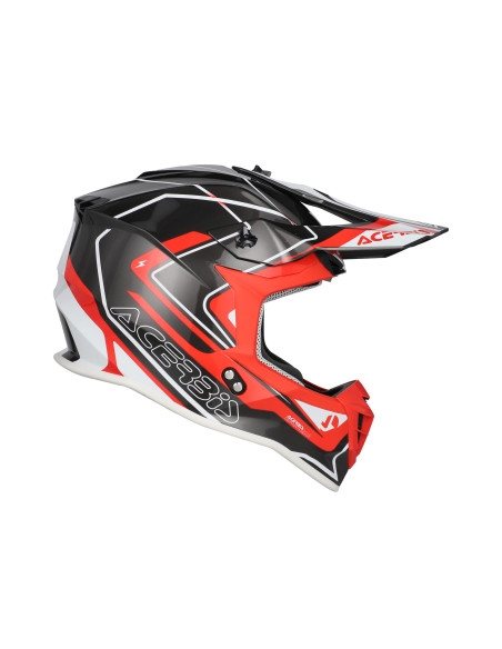 Casque cross Acerbis Linear - Gris Rouge
