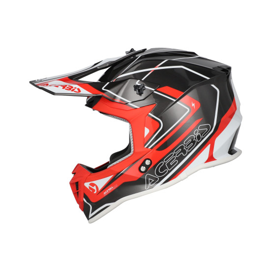 Casque cross Acerbis Linear - Gris Rouge