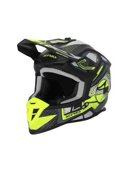 Casque cross Acerbis Linear - Noir Jaune Fluo