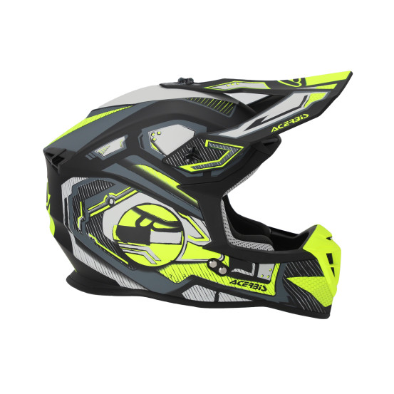 Casque cross Acerbis Linear - Noir Jaune Fluo