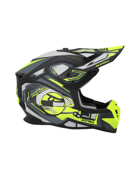 Casque cross Acerbis Linear - Noir Jaune Fluo