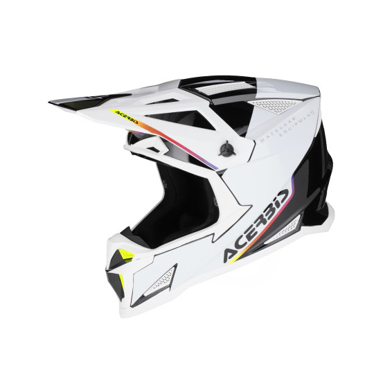 Casque cross Acerbis T711 - Blanc Noir