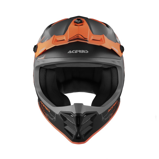 Casque cross enfant Acerbis Profile Junior - Noir Orange Fluo