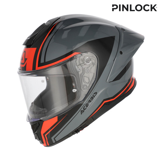 Casque intégral Acerbis Tarmak-X - Gris Rouge