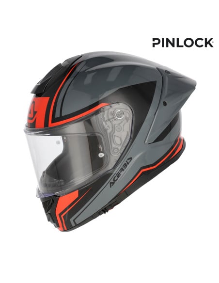 Casque intégral Acerbis Tarmak-X - Gris Rouge