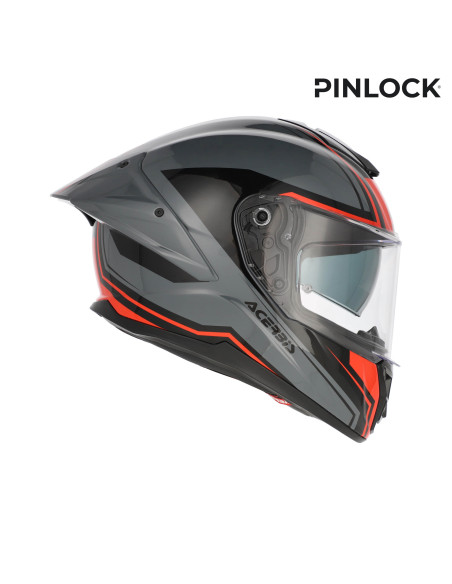 Casque intégral Acerbis Tarmak-X - Gris Rouge