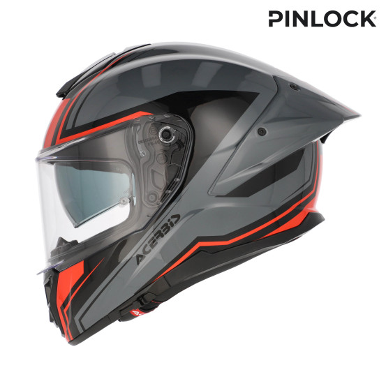 Casque intégral Acerbis Tarmak-X - Gris Rouge