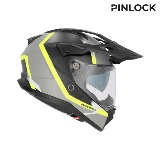 Casque trail Acerbis Attack - Noir Jaune Fluo