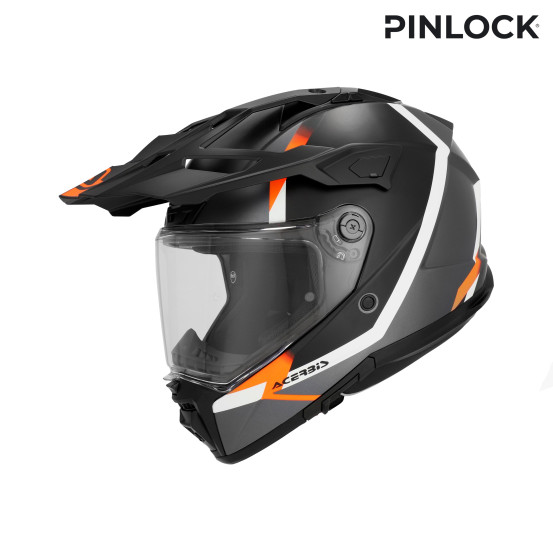 Casque trail Acerbis Attack - Noir Orange Fluo