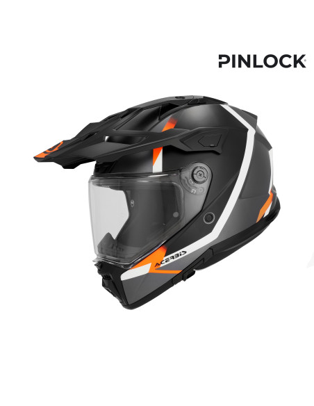 Casque trail Acerbis Attack - Noir Orange Fluo