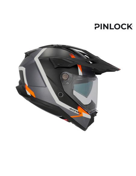 Casque trail Acerbis Attack - Noir Orange Fluo