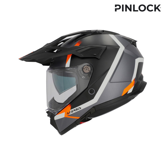 Casque trail Acerbis Attack - Noir Orange Fluo