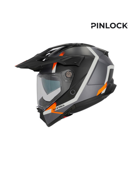 Casque trail Acerbis Attack - Noir Orange Fluo