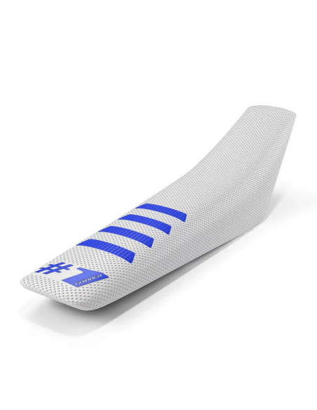 Housse De Selle OneGripper Ribbed -  Blanc Bleu