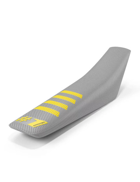 Housse De Selle OneGripper Ribbed -  Gris Clair Neon Jaune