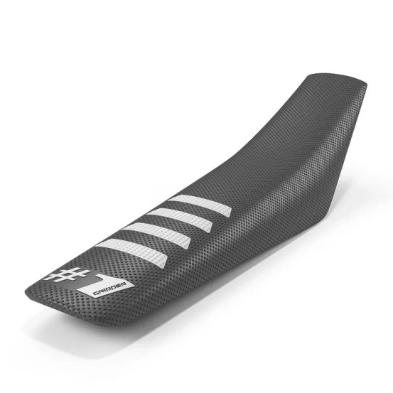 Housse De Selle OneGripper Ribbed -  Gris Foncé Blanc