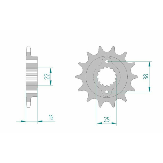 Pignon Sortie Boîte AFAM 52610