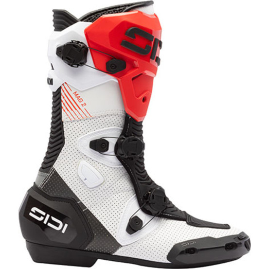 Bottes moto Sidi Mag 2 Air - Blanc Noir Rouge