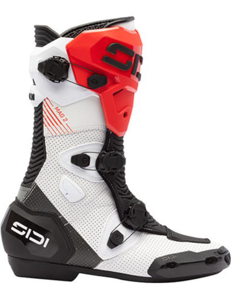 Bottes moto Sidi Mag 2 Air - Blanc Noir Rouge