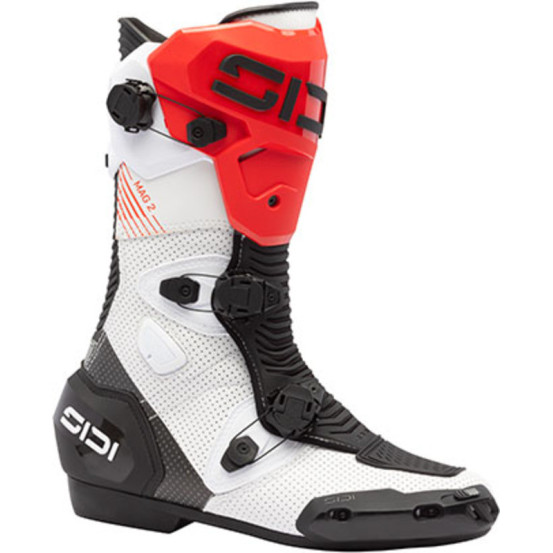 Bottes moto Sidi Mag 2 Air - Blanc Noir Rouge