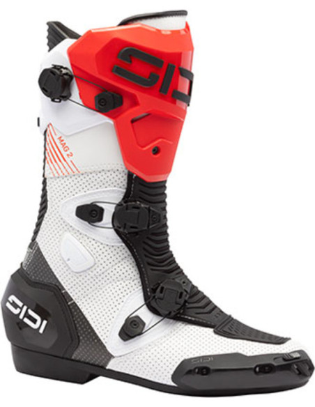 Bottes moto Sidi Mag 2 Air - Blanc Noir Rouge