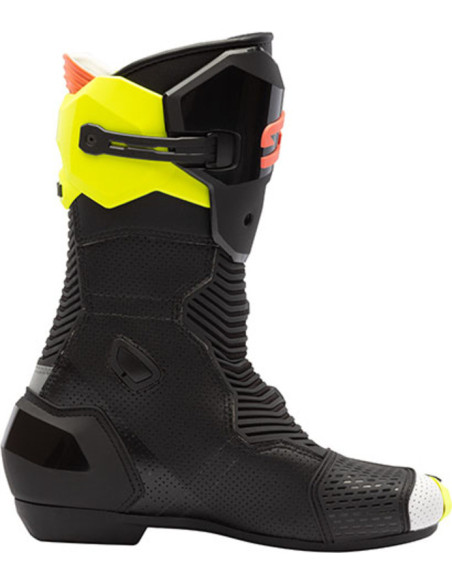Bottes moto Sidi Mag 2 Air - Noir Blanc Jaune Fluo Corail