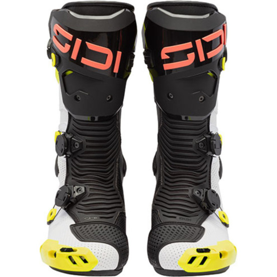 Bottes moto Sidi Mag 2 Air - Noir Blanc Jaune Fluo Corail