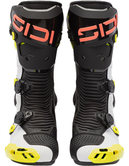 Bottes moto Sidi Mag 2 Air - Noir Blanc Jaune Fluo Corail