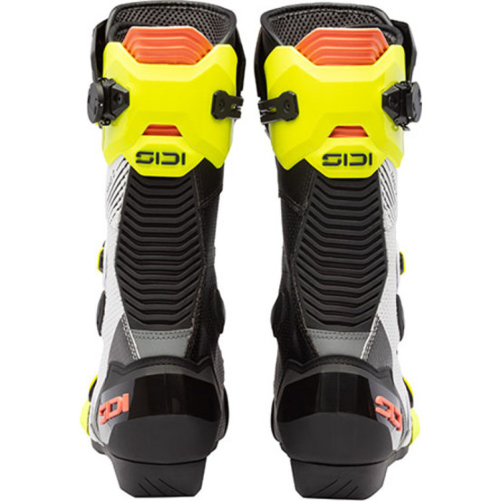 Bottes moto Sidi Mag 2 Air - Noir Blanc Jaune Fluo Corail