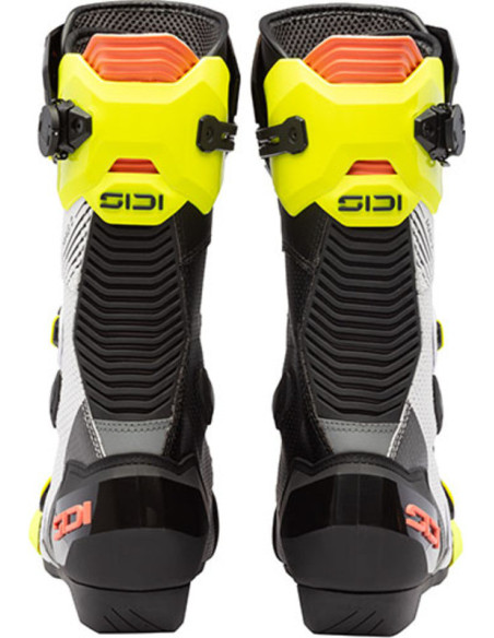 Bottes moto Sidi Mag 2 Air - Noir Blanc Jaune Fluo Corail