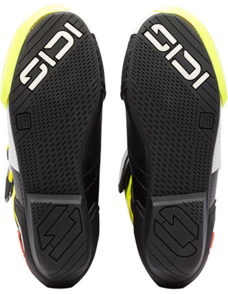Bottes moto Sidi Mag 2 Air - Noir Blanc Jaune Fluo Corail