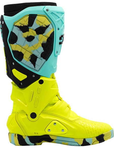 Bottes cross Sidi crossair X - Cyan Jaune Fluo