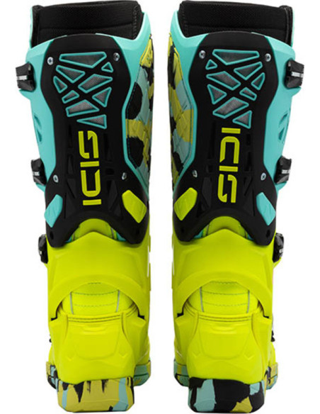 Bottes cross Sidi crossair X - Cyan Jaune Fluo